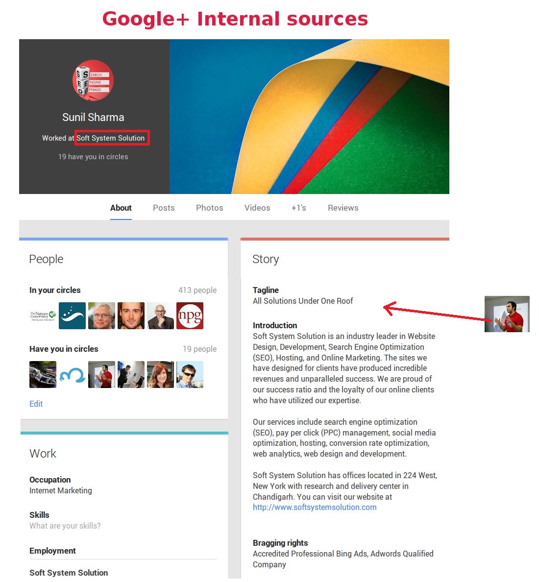Google+ Internal sources
